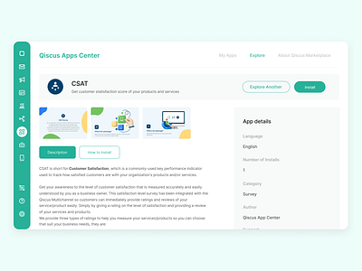 Qiscus Apps Center - App Details add on app design communication design integration integrator multichannel plugin product design survey ui ui ux ui design uidesign uiux ux