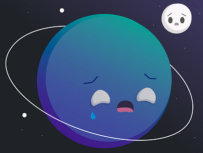 sad planet illustration