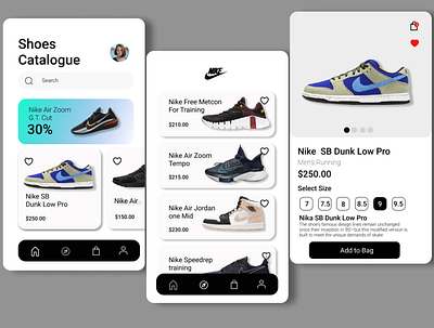 Shoes app design design shoes app ui uidesign uiux ux