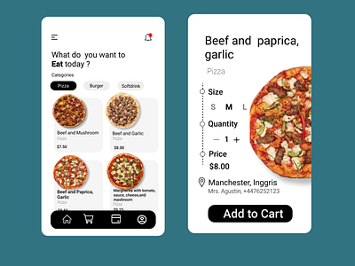 Pizza Order app design ui uidesign uiux ux