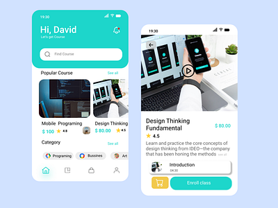 Online Course App app design ui uidesign uiux