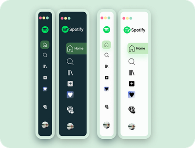 Spotify Menu Sidebar Navigation app design ui uidesign uiux