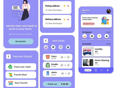 Cleaning Home app design ui uidesign uiux ux