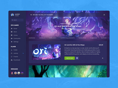 Concept Epic Games | Store Page #26 app concept cover design desktop desktop app epic games feed games launcher page player purchases screen shop store ui user experience user interface ux