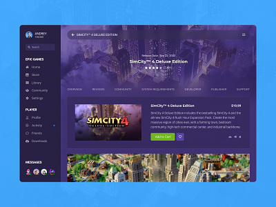 Concept Epic Games | Store Page #29 app concept cover design desktop desktop app epic games feed games launcher page player purchases screen shop store ui user experience user interface ux