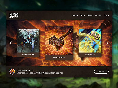 Choose Artifact World of Warcraft artifact card choose gamer games select slider web world of warcraft wow