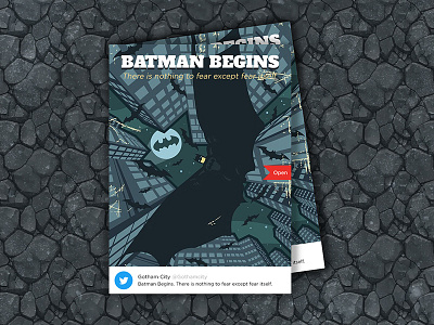 Web Card Batman Begins (Responsive 3D Folded)