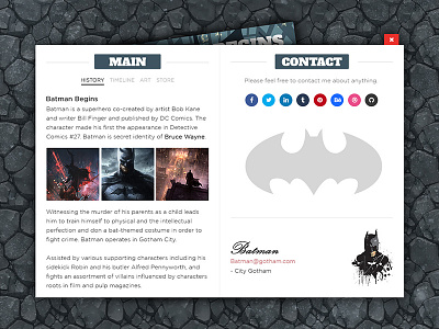 Web Card Batman Begins (Responsive 3D Folded)