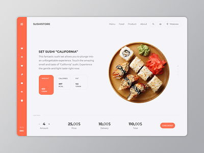 Sushi Store app california food kitchen minimalism moscow purchase restaurant roll store sushi ui ux web