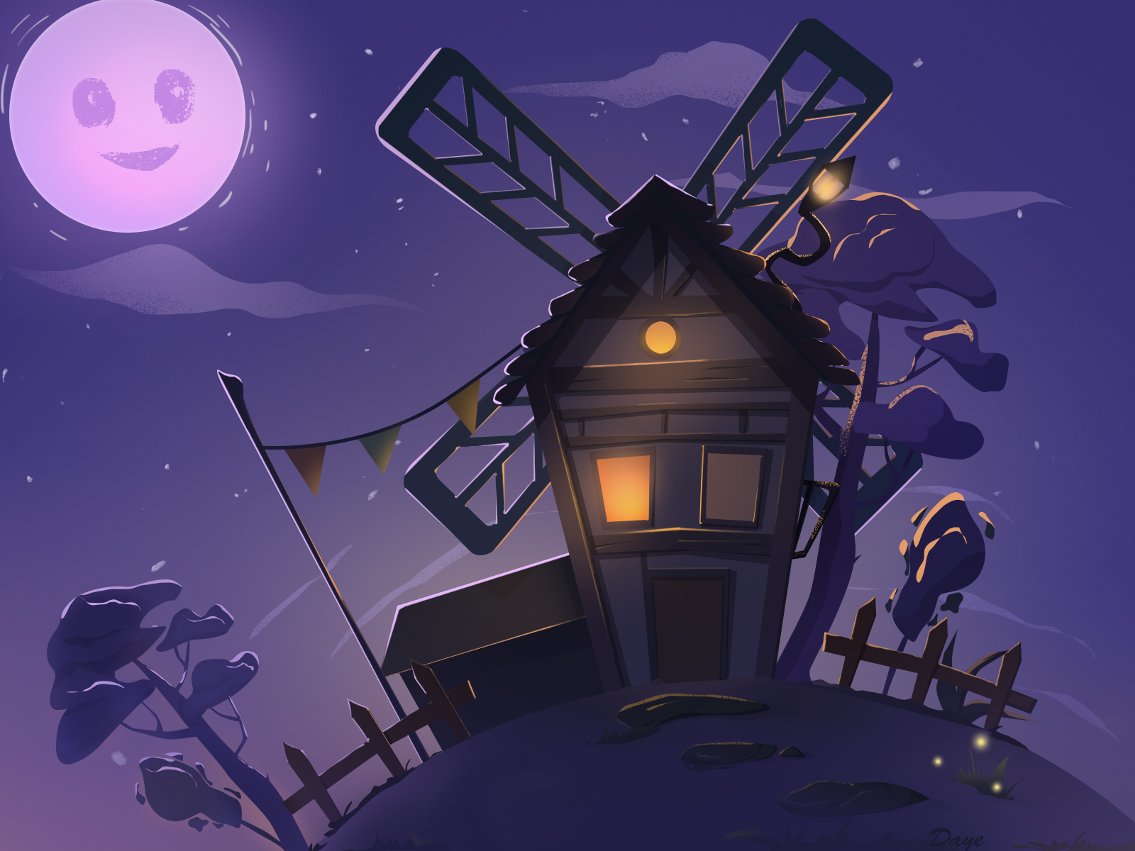 full moon design illustration ux web