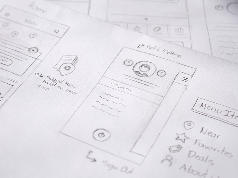 Carddi Sketches sketching sketch ui ux menu ios map profile