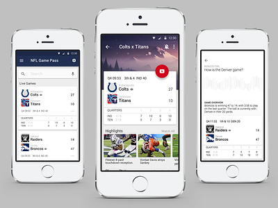 NFL Game Pass - Concept american football app chromecast material design mobile nfl