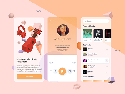 Music Player App app design mobile music music app music player ui ux