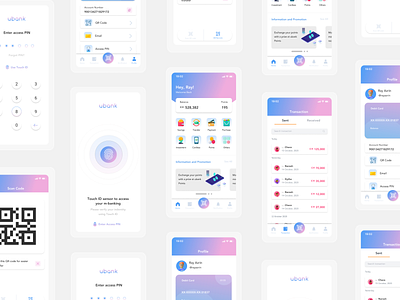 Ubank | Online Banking Mobile App Concept app bank clean design financial app mobile mobile bank mobile banking money ui uidesign uiux ux uxdesign