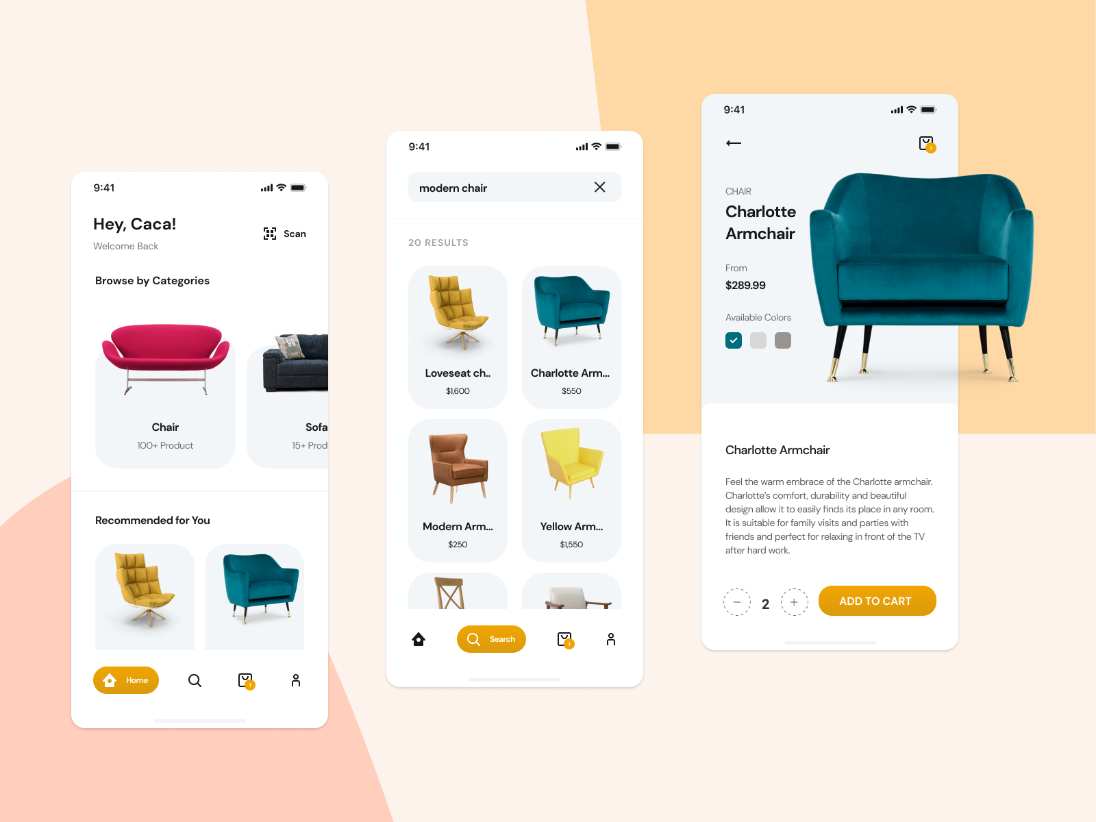 Furniture store app by Salsabila Maurizka on Dribbble