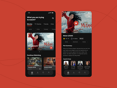 Movie Streaming App app clean design mobile movie movie app streaming app ui ux