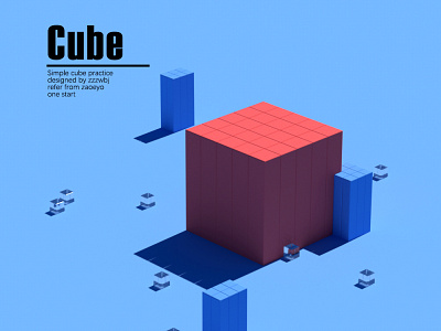 Cube方形C4D三维练习1 c4d concept oc 三维 方形