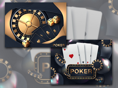 Casino poker tournament banner casino illustrator play poker poker cards poker chip vector vector illustration