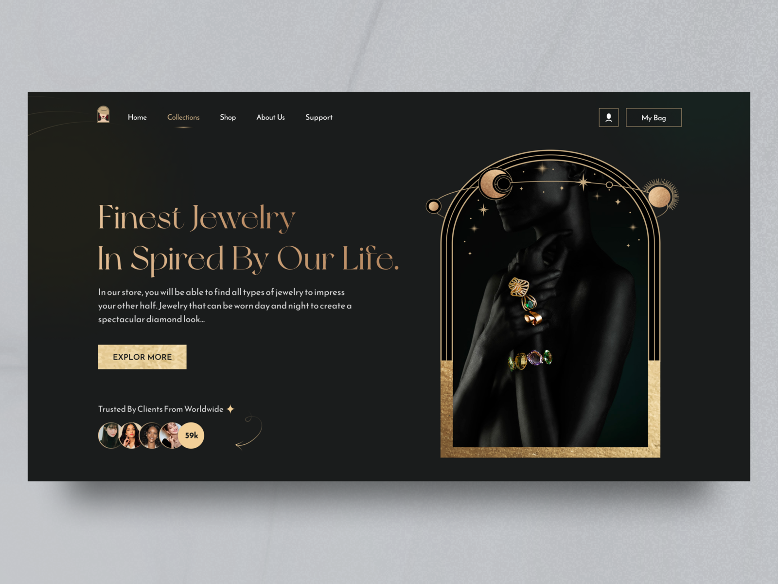 Jewelry Landing Page Design💎 by Kimghazl Design for Pela Design on Dribbble