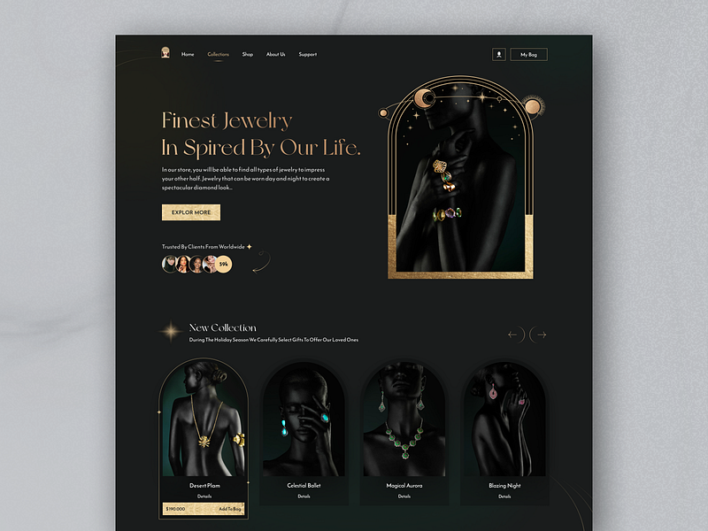 Jewelry Landing Page Design💎 by Kimghazl Design for Pela Design on Dribbble