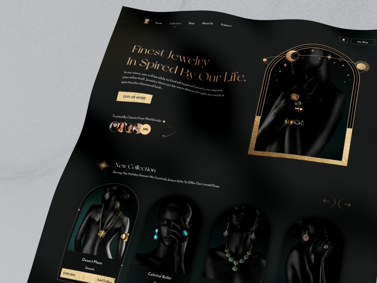 Jewelry Landing Page Design💎 by Kimghazl Design for Pela Design on Dribbble