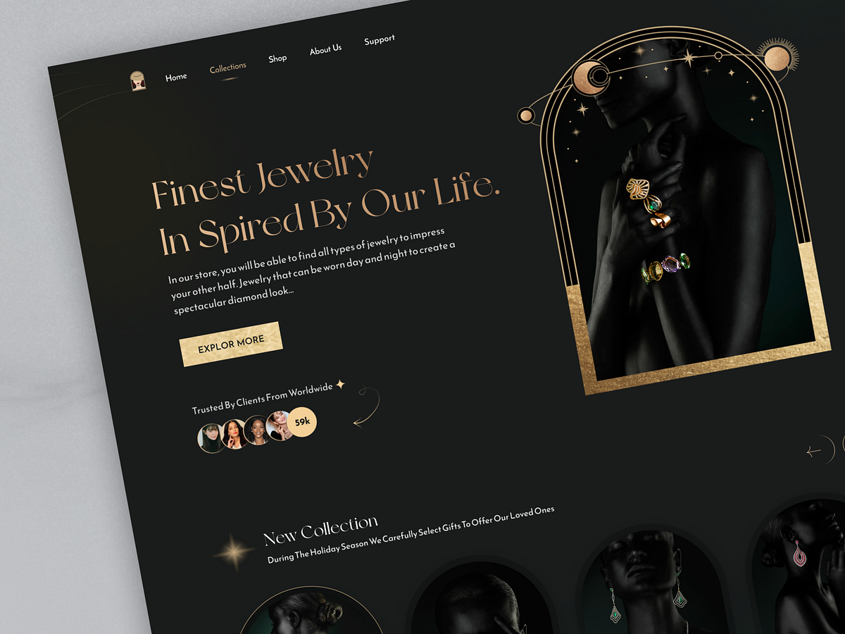Jewelry Landing Page Design💎 by Kimghazl Design for Pela Design on Dribbble