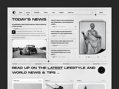 News Website. article blackandwhite blog blogger clean journalist landing page linear magazine minimal modern news news portal news website newsfeed newspaper reading retro typography ui