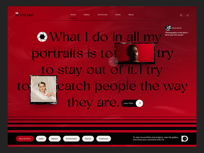 Photographer Portfolio Website clean design gallery hero section home page landing page minimal modern photographer photography portfolio product design studio photo trend typography ui user interface ux web web interface