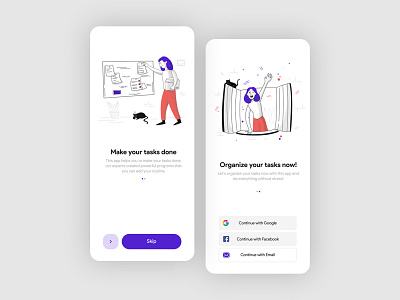 Onboarding | Task app branding design design app flat illustration minimal typography ui ux vector