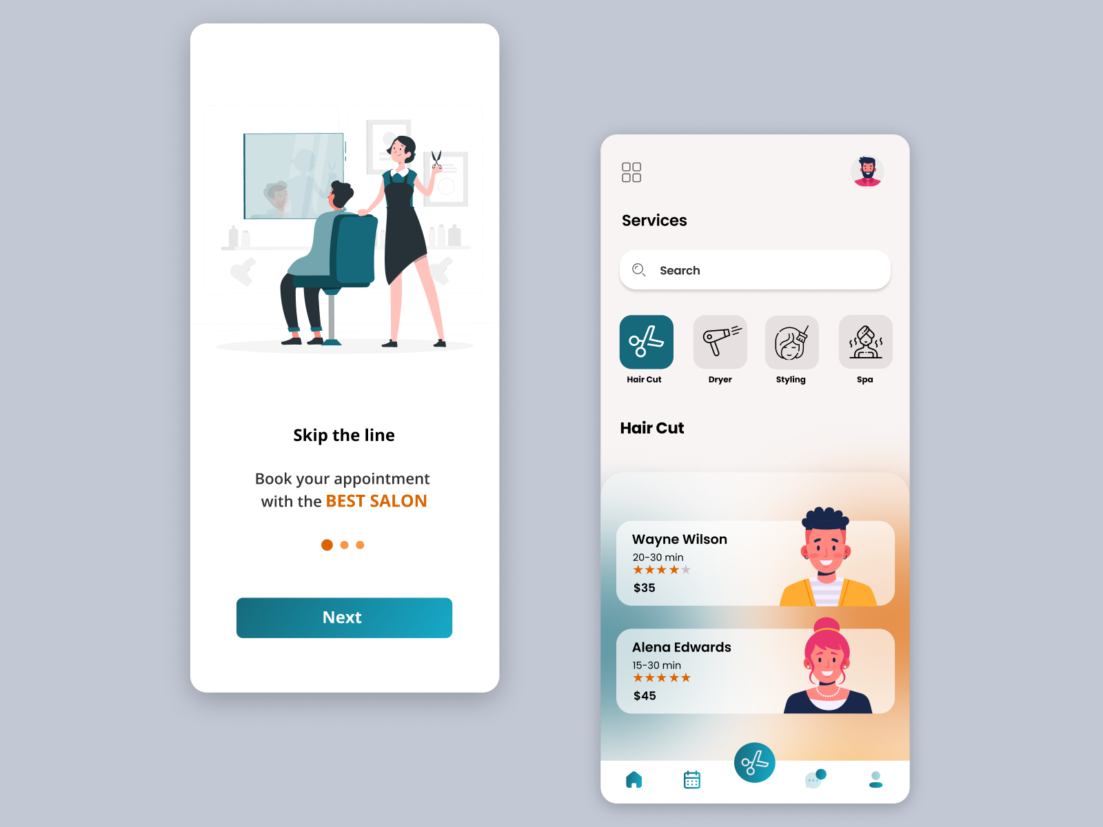 Salon Appointment(Hair Cut) by Ashish Mourya on Dribbble