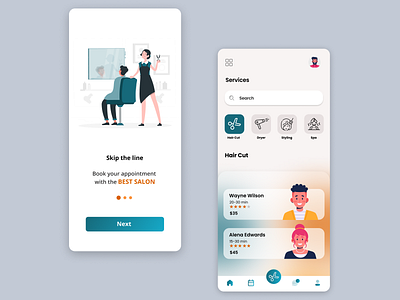 Salon Appointment(Hair Cut) app design haircut haircutapp mobileui salon ui uiux