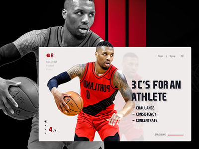 3 C's for an Athlete art artist athlete banner banner design basketball colorscheme designer developer sports theme web