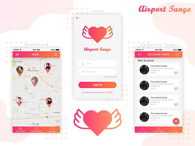 airport tango banner app app design app ui application artwork banner design logo ui vector