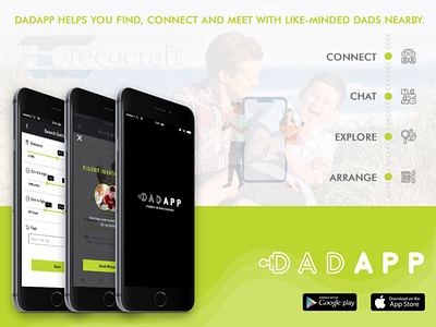 Dad App - Meet Dad Friends android app app design app ui application banner banner design branding dad design designs father ios logo mobile ui ux