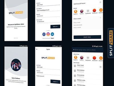 SplitShare App android app app design app ui application banner banner design branding design ios mobile roommate share split splitshare ui ux