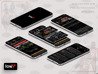 low6 app banner android app app design app ui application banner banner design betting branding design football game gaming horse racing ios logo mobile ui ux