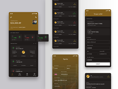 Bitcoin App designs android app app design app ui application banner banner design bitcoin bitcoin wallet design ios mobile ui ux