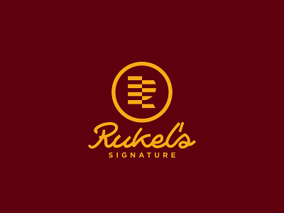 Identity for Rukel's Signature badge branding clothing brand clothing label design logo typography