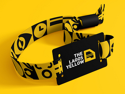 Wristband Mockup - The Lagos Yellow badge branding design lagos logo logomark mockup monogram typography