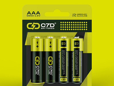 Package Design for C7D Batteries ambigram badges branding design mockup monogram package packagedesign