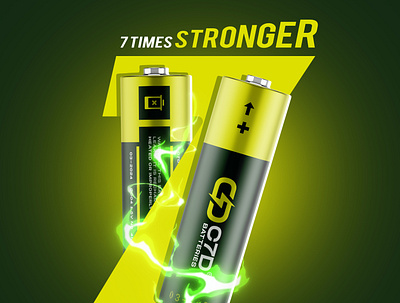 Ad for C7D Batteries ads advertising ambigram branding design illustration logo logomark mockup monogram