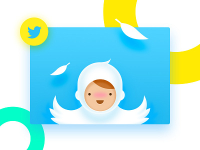 Tweet-boy bird blue boy card cute fly twitter white