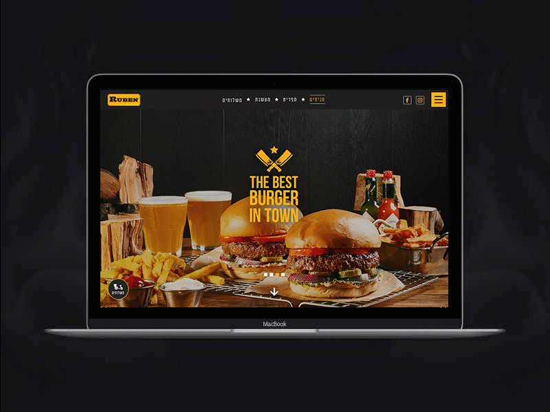 Ruben Burger burger dark design designer meat smoke ui ux web deisgn webdesign website
