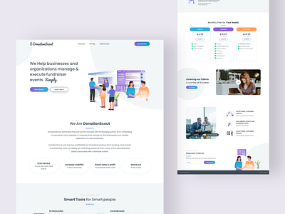 DonationScouts adobe xd concept design designer events finance landing page one pager ui ux vector web deisgn website