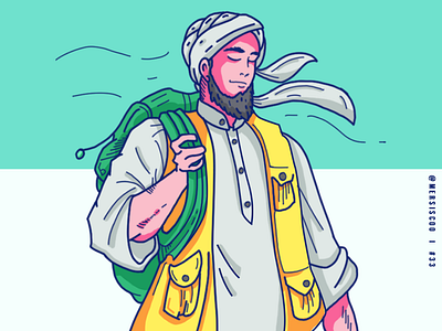 Moslem Traveler animation dribbble first shot illustration illustrator minimal muslims vector