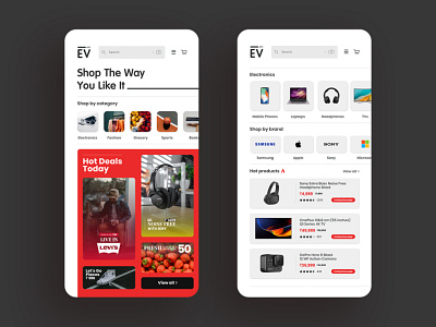 Shop the way you like it app app design ecommerce fourart shopping ui ui design