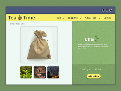 Tea Shop Web design app branding chai design graphic design illustration landing page logo online photoshop sketch teashop ui vector website