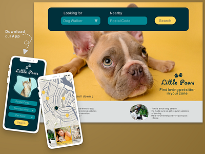 Pet Sitting Website and App appdesign branding graphic design logo ui uiux webdesign