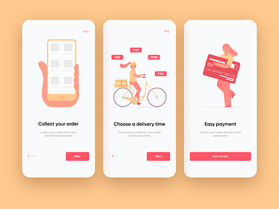 Crispy - Food Delivery App cleaar delivery delivery app design fastfood food illustration mobile mobileapp onboarding onboarding screens onboarding ui uidesign uiux vector