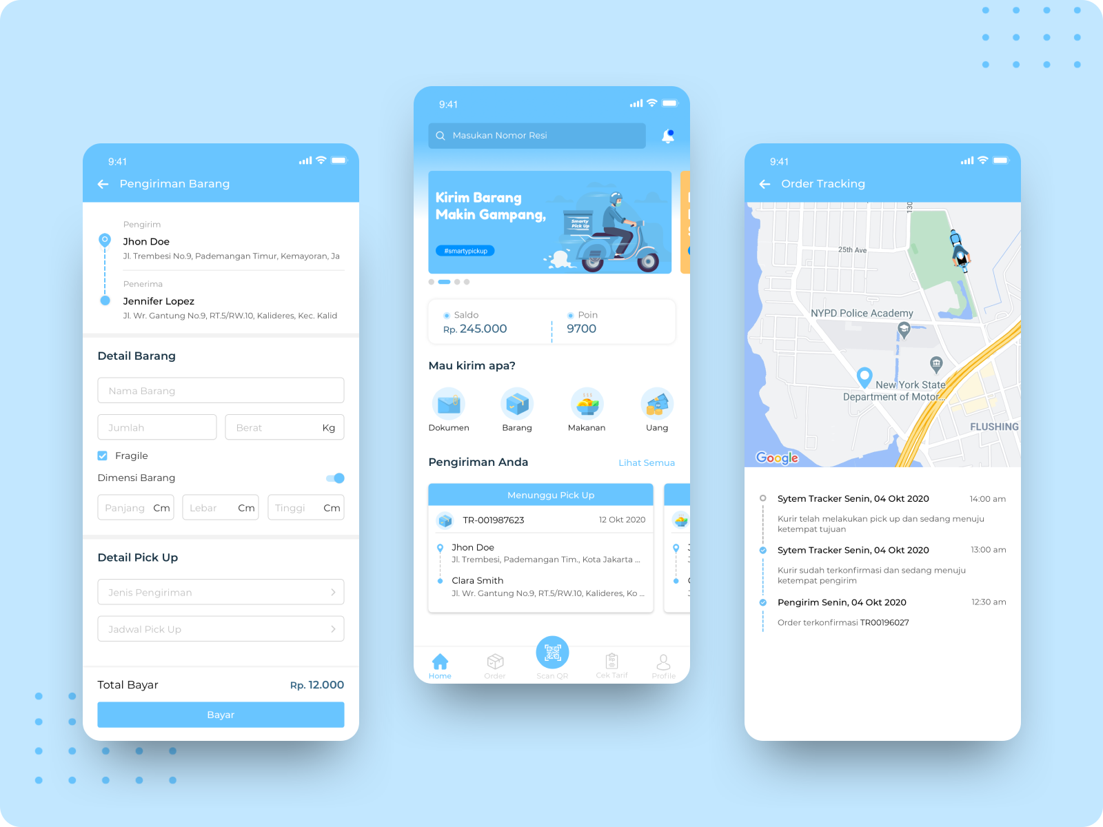 Delivery Service App Design by ilman febrian on Dribbble